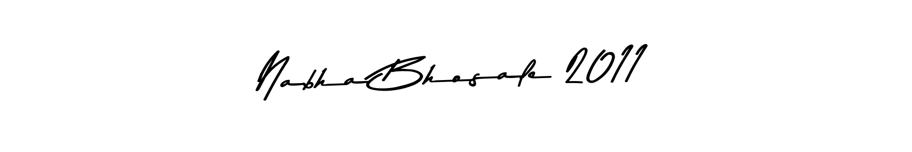 How to make Nabha Bhosale 2011 name signature. Use Asem Kandis PERSONAL USE style for creating short signs online. This is the latest handwritten sign. Nabha Bhosale 2011 signature style 9 images and pictures png