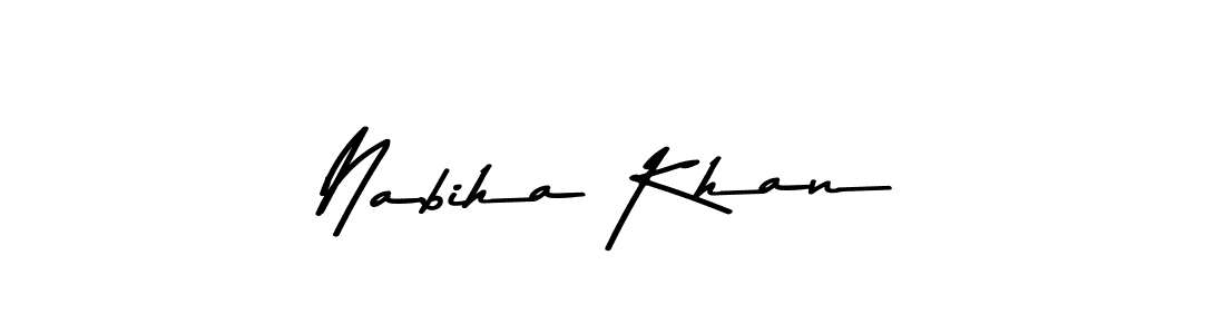 How to make Nabiha Khan name signature. Use Asem Kandis PERSONAL USE style for creating short signs online. This is the latest handwritten sign. Nabiha Khan signature style 9 images and pictures png