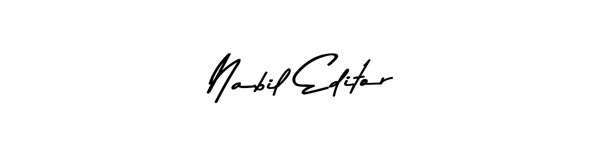 Make a beautiful signature design for name Nabil Editor. With this signature (Asem Kandis PERSONAL USE) style, you can create a handwritten signature for free. Nabil Editor signature style 9 images and pictures png