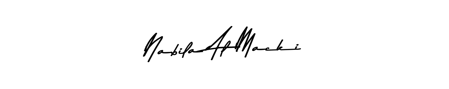 Design your own signature with our free online signature maker. With this signature software, you can create a handwritten (Asem Kandis PERSONAL USE) signature for name Nabila Al Macki. Nabila Al Macki signature style 9 images and pictures png