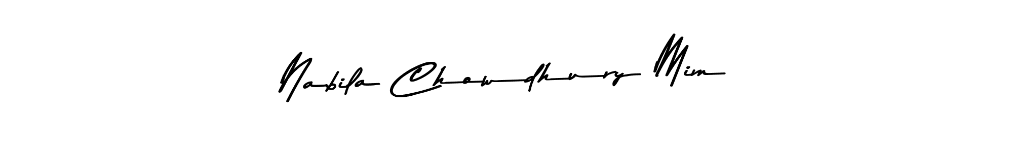 The best way (Asem Kandis PERSONAL USE) to make a short signature is to pick only two or three words in your name. The name Nabila Chowdhury Mim include a total of six letters. For converting this name. Nabila Chowdhury Mim signature style 9 images and pictures png