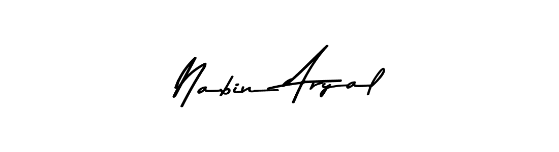 Make a beautiful signature design for name Nabin Aryal. With this signature (Asem Kandis PERSONAL USE) style, you can create a handwritten signature for free. Nabin Aryal signature style 9 images and pictures png