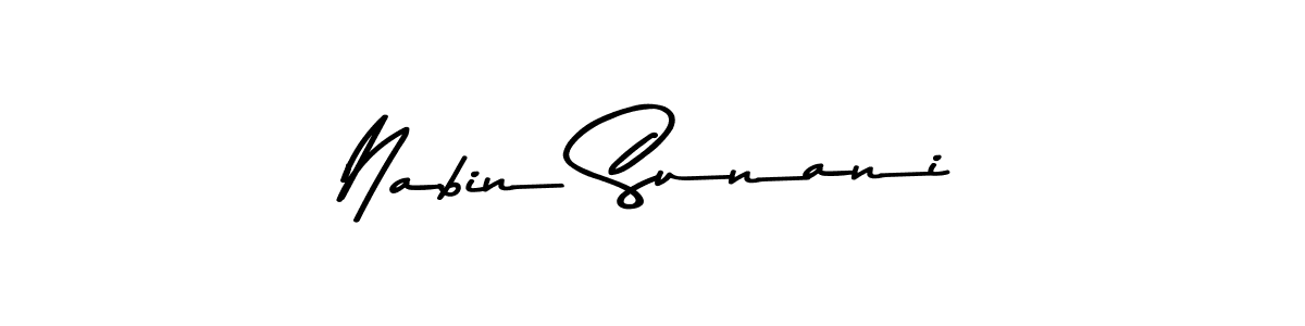 How to make Nabin Sunani name signature. Use Asem Kandis PERSONAL USE style for creating short signs online. This is the latest handwritten sign. Nabin Sunani signature style 9 images and pictures png