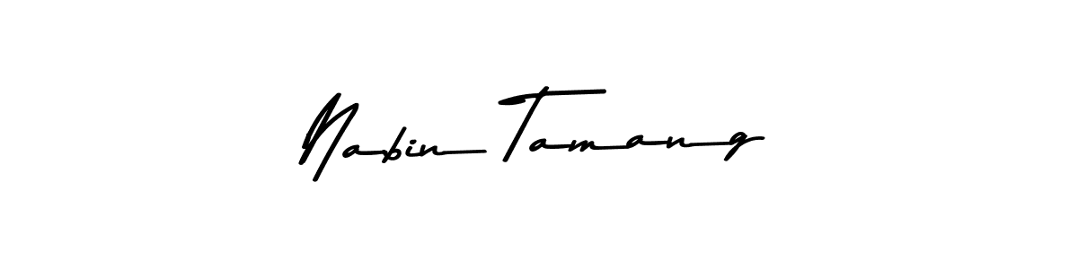 How to make Nabin Tamang name signature. Use Asem Kandis PERSONAL USE style for creating short signs online. This is the latest handwritten sign. Nabin Tamang signature style 9 images and pictures png