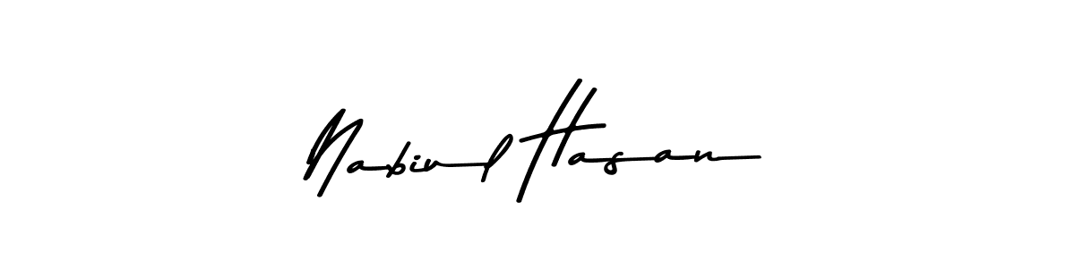 How to make Nabiul Hasan name signature. Use Asem Kandis PERSONAL USE style for creating short signs online. This is the latest handwritten sign. Nabiul Hasan signature style 9 images and pictures png