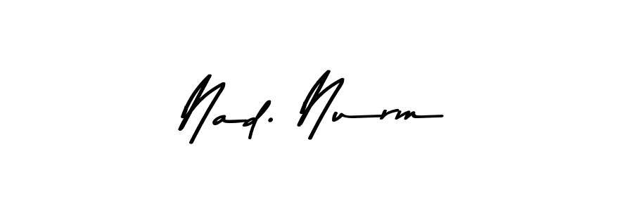 The best way (Asem Kandis PERSONAL USE) to make a short signature is to pick only two or three words in your name. The name Nad. Nurm include a total of six letters. For converting this name. Nad. Nurm signature style 9 images and pictures png