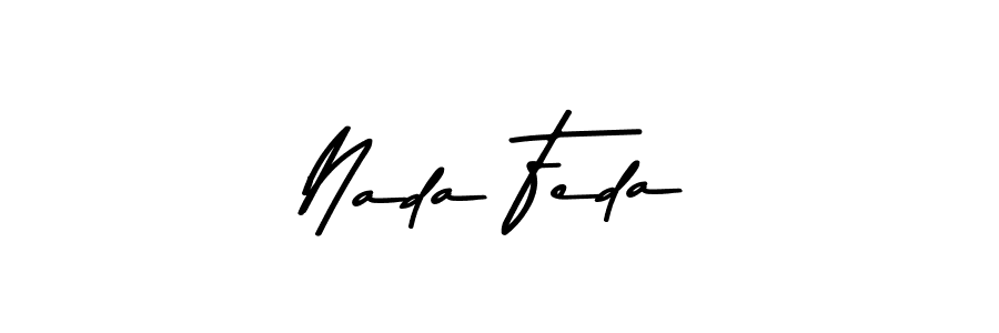 How to make Nada Feda name signature. Use Asem Kandis PERSONAL USE style for creating short signs online. This is the latest handwritten sign. Nada Feda signature style 9 images and pictures png