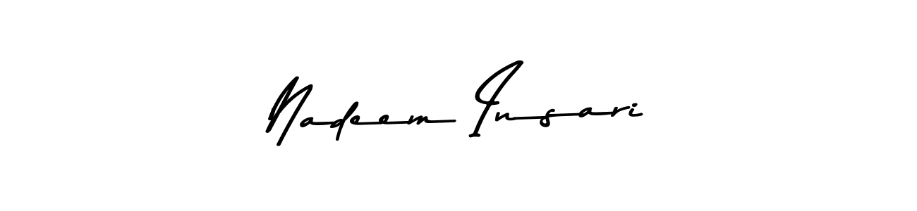Use a signature maker to create a handwritten signature online. With this signature software, you can design (Asem Kandis PERSONAL USE) your own signature for name Nadeem Insari. Nadeem Insari signature style 9 images and pictures png