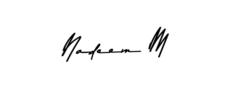 Create a beautiful signature design for name Nadeem M. With this signature (Asem Kandis PERSONAL USE) fonts, you can make a handwritten signature for free. Nadeem M signature style 9 images and pictures png