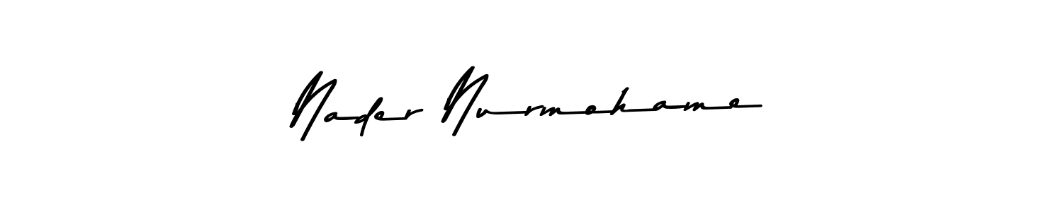 How to make Nader Nurmohame name signature. Use Asem Kandis PERSONAL USE style for creating short signs online. This is the latest handwritten sign. Nader Nurmohame signature style 9 images and pictures png