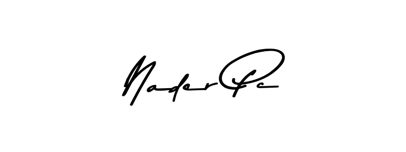 Similarly Asem Kandis PERSONAL USE is the best handwritten signature design. Signature creator online .You can use it as an online autograph creator for name Nader Pc. Nader Pc signature style 9 images and pictures png