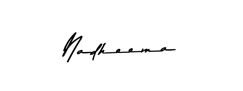 Use a signature maker to create a handwritten signature online. With this signature software, you can design (Asem Kandis PERSONAL USE) your own signature for name Nadheema. Nadheema signature style 9 images and pictures png