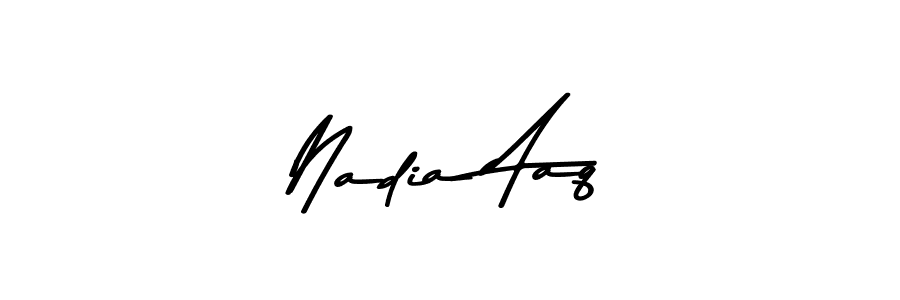 Make a beautiful signature design for name Nadia Aaq. With this signature (Asem Kandis PERSONAL USE) style, you can create a handwritten signature for free. Nadia Aaq signature style 9 images and pictures png