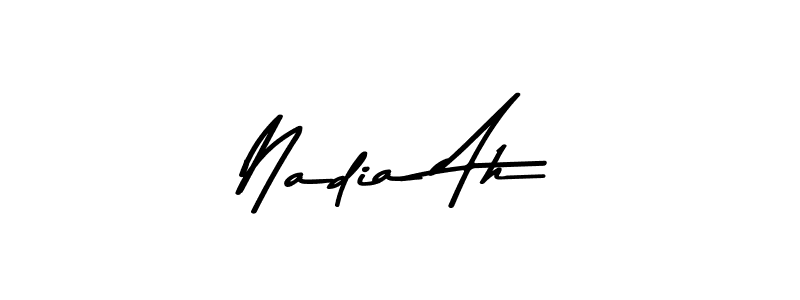 The best way (Asem Kandis PERSONAL USE) to make a short signature is to pick only two or three words in your name. The name Nadia Ah include a total of six letters. For converting this name. Nadia Ah signature style 9 images and pictures png