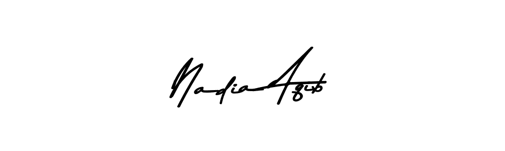 The best way (Asem Kandis PERSONAL USE) to make a short signature is to pick only two or three words in your name. The name Nadia Aqib include a total of six letters. For converting this name. Nadia Aqib signature style 9 images and pictures png