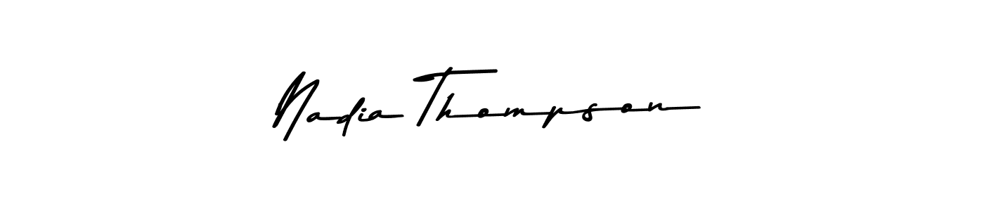 Create a beautiful signature design for name Nadia Thompson. With this signature (Asem Kandis PERSONAL USE) fonts, you can make a handwritten signature for free. Nadia Thompson signature style 9 images and pictures png