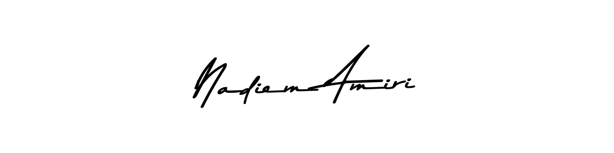 Create a beautiful signature design for name Nadiem Amiri. With this signature (Asem Kandis PERSONAL USE) fonts, you can make a handwritten signature for free. Nadiem Amiri signature style 9 images and pictures png