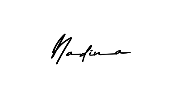 Use a signature maker to create a handwritten signature online. With this signature software, you can design (Asem Kandis PERSONAL USE) your own signature for name Nadina. Nadina signature style 9 images and pictures png