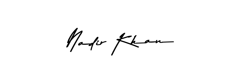 Make a beautiful signature design for name Nadir Khan. With this signature (Asem Kandis PERSONAL USE) style, you can create a handwritten signature for free. Nadir Khan signature style 9 images and pictures png