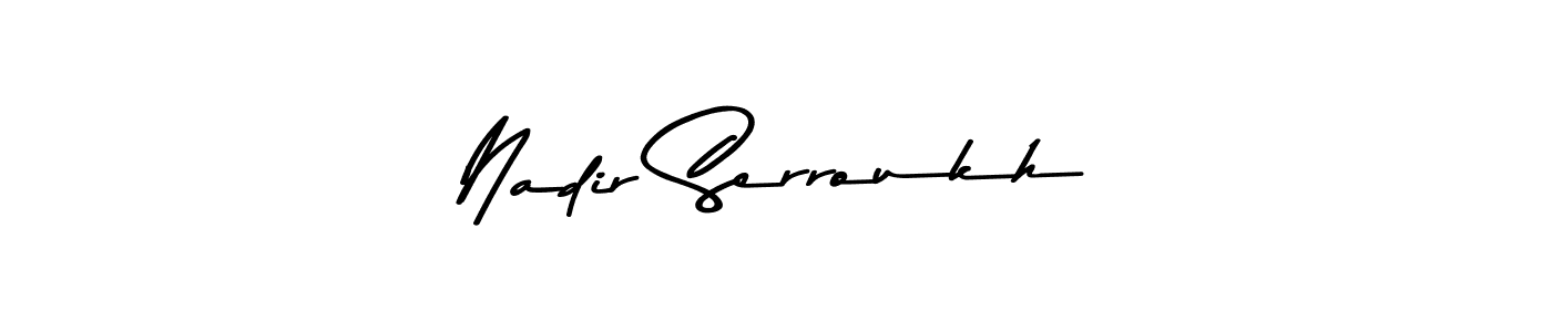 Create a beautiful signature design for name Nadir Serroukh. With this signature (Asem Kandis PERSONAL USE) fonts, you can make a handwritten signature for free. Nadir Serroukh signature style 9 images and pictures png