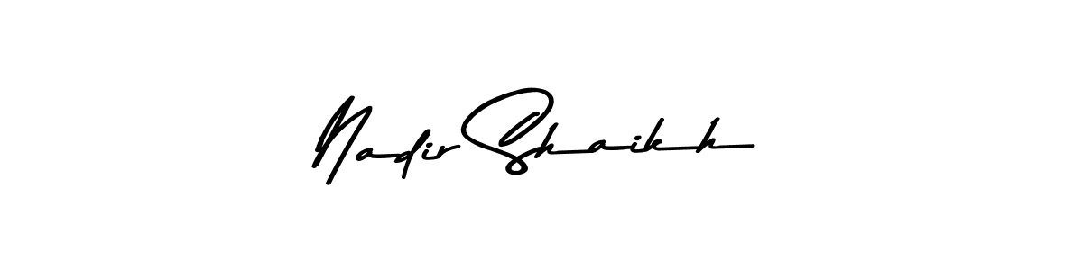 if you are searching for the best signature style for your name Nadir Shaikh. so please give up your signature search. here we have designed multiple signature styles  using Asem Kandis PERSONAL USE. Nadir Shaikh signature style 9 images and pictures png