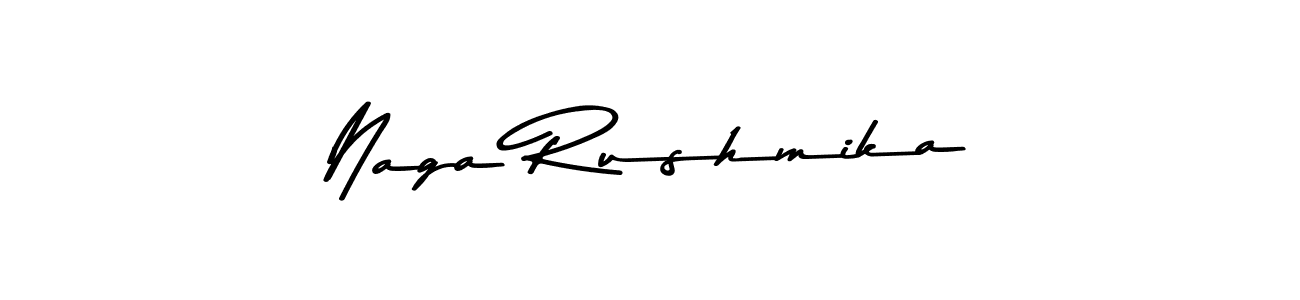 How to make Naga Rushmika name signature. Use Asem Kandis PERSONAL USE style for creating short signs online. This is the latest handwritten sign. Naga Rushmika signature style 9 images and pictures png