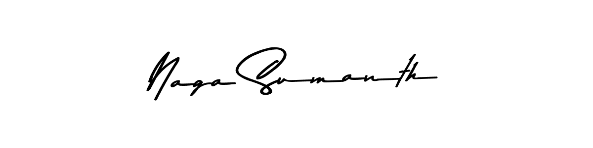 Create a beautiful signature design for name Naga Sumanth. With this signature (Asem Kandis PERSONAL USE) fonts, you can make a handwritten signature for free. Naga Sumanth signature style 9 images and pictures png