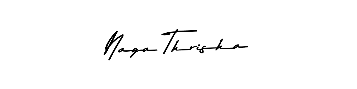 How to make Naga Thrisha name signature. Use Asem Kandis PERSONAL USE style for creating short signs online. This is the latest handwritten sign. Naga Thrisha signature style 9 images and pictures png