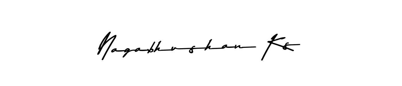 Make a beautiful signature design for name Nagabhushan Ks. With this signature (Asem Kandis PERSONAL USE) style, you can create a handwritten signature for free. Nagabhushan Ks signature style 9 images and pictures png