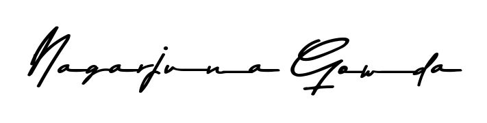 A sleek calligraphic signature for name Nagarjuna Gowda utilizing Asem Kandis PERSONAL USE styling. Great for adding personal signatures to photos and art. Nagarjuna Gowda signature style 9 images and pictures png