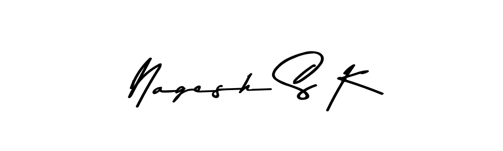 Design your own signature with our free online signature maker. With this signature software, you can create a handwritten (Asem Kandis PERSONAL USE) signature for name Nagesh S K. Nagesh S K signature style 9 images and pictures png