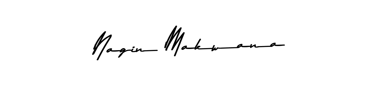 Also You can easily find your signature by using the search form. We will create Nagin Makwana name handwritten signature images for you free of cost using Asem Kandis PERSONAL USE sign style. Nagin Makwana signature style 9 images and pictures png