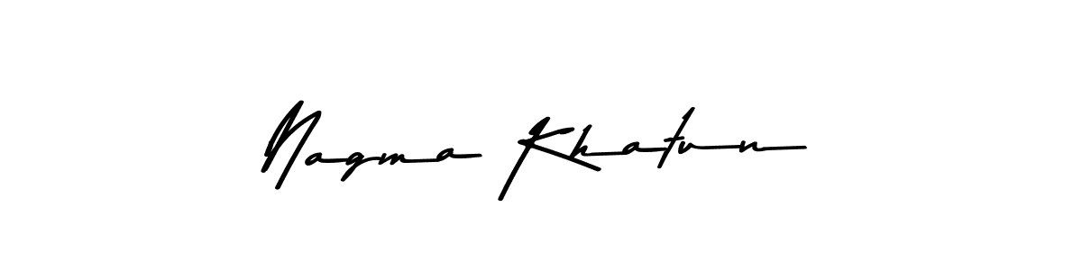 The best way (Asem Kandis PERSONAL USE) to make a short signature is to pick only two or three words in your name. The name Nagma Khatun include a total of six letters. For converting this name. Nagma Khatun signature style 9 images and pictures png