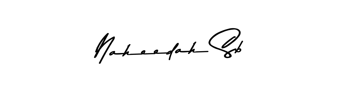 How to make Naheedah Sb name signature. Use Asem Kandis PERSONAL USE style for creating short signs online. This is the latest handwritten sign. Naheedah Sb signature style 9 images and pictures png