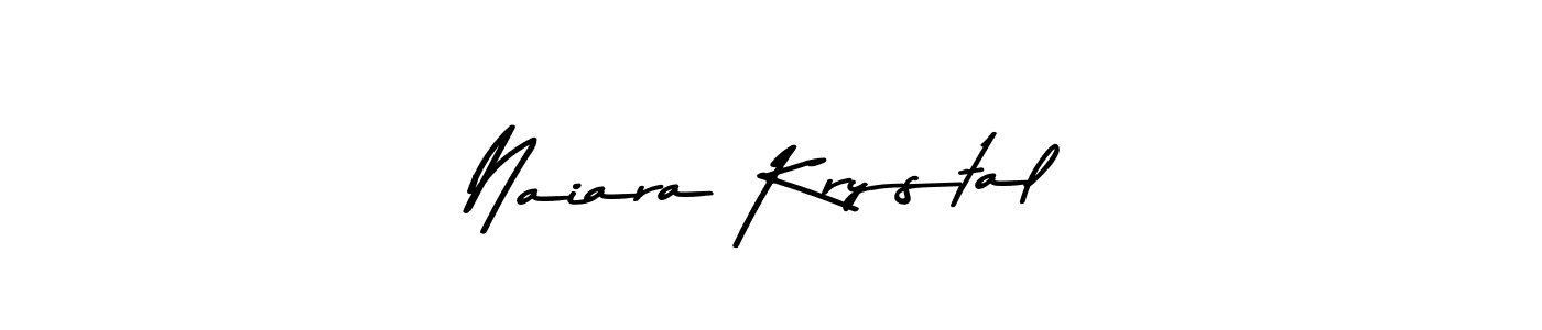 How to make Naiara Krystal name signature. Use Asem Kandis PERSONAL USE style for creating short signs online. This is the latest handwritten sign. Naiara Krystal signature style 9 images and pictures png