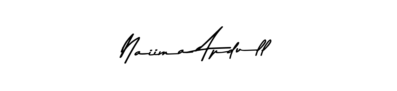 Design your own signature with our free online signature maker. With this signature software, you can create a handwritten (Asem Kandis PERSONAL USE) signature for name Naiima Apdull. Naiima Apdull signature style 9 images and pictures png
