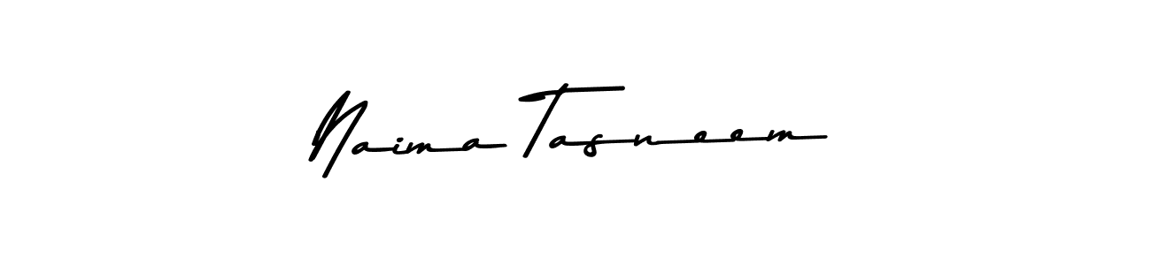 Make a beautiful signature design for name Naima Tasneem. With this signature (Asem Kandis PERSONAL USE) style, you can create a handwritten signature for free. Naima Tasneem signature style 9 images and pictures png