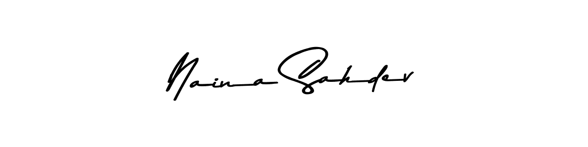 Naina Sahdev stylish signature style. Best Handwritten Sign (Asem Kandis PERSONAL USE) for my name. Handwritten Signature Collection Ideas for my name Naina Sahdev. Naina Sahdev signature style 9 images and pictures png