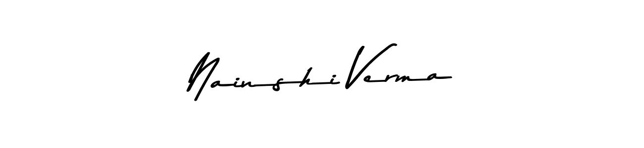 if you are searching for the best signature style for your name Nainshi Verma. so please give up your signature search. here we have designed multiple signature styles  using Asem Kandis PERSONAL USE. Nainshi Verma signature style 9 images and pictures png
