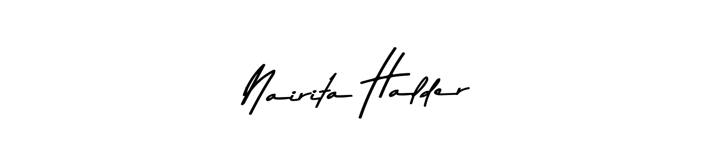 The best way (Asem Kandis PERSONAL USE) to make a short signature is to pick only two or three words in your name. The name Nairita Halder include a total of six letters. For converting this name. Nairita Halder signature style 9 images and pictures png