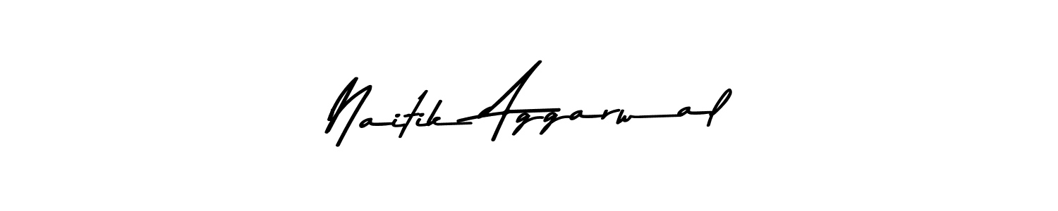 Create a beautiful signature design for name Naitik Aggarwal. With this signature (Asem Kandis PERSONAL USE) fonts, you can make a handwritten signature for free. Naitik Aggarwal signature style 9 images and pictures png