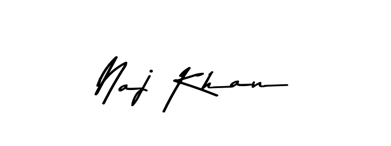 How to make Naj Khan name signature. Use Asem Kandis PERSONAL USE style for creating short signs online. This is the latest handwritten sign. Naj Khan signature style 9 images and pictures png