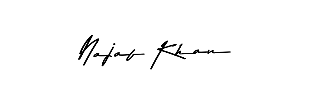 Create a beautiful signature design for name Najaf Khan. With this signature (Asem Kandis PERSONAL USE) fonts, you can make a handwritten signature for free. Najaf Khan signature style 9 images and pictures png