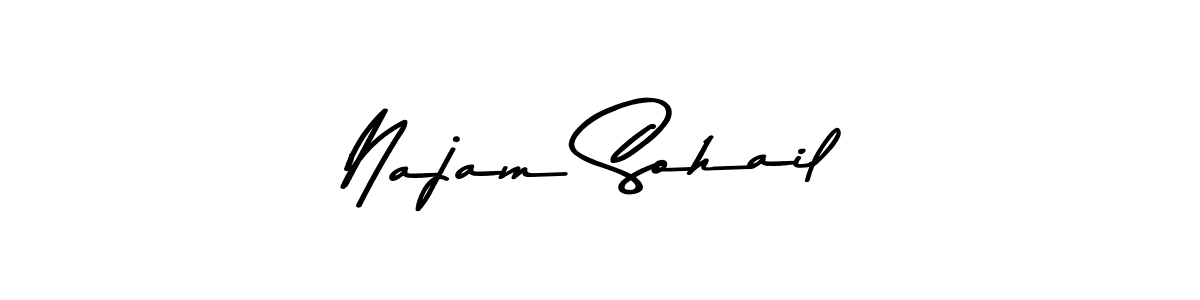 Also You can easily find your signature by using the search form. We will create Najam Sohail name handwritten signature images for you free of cost using Asem Kandis PERSONAL USE sign style. Najam Sohail signature style 9 images and pictures png