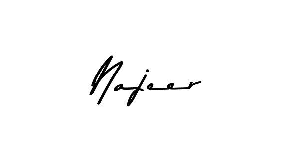 Design your own signature with our free online signature maker. With this signature software, you can create a handwritten (Asem Kandis PERSONAL USE) signature for name Najeer. Najeer signature style 9 images and pictures png