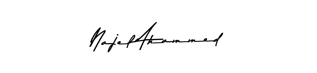 The best way (Asem Kandis PERSONAL USE) to make a short signature is to pick only two or three words in your name. The name Najel Ahammed include a total of six letters. For converting this name. Najel Ahammed signature style 9 images and pictures png