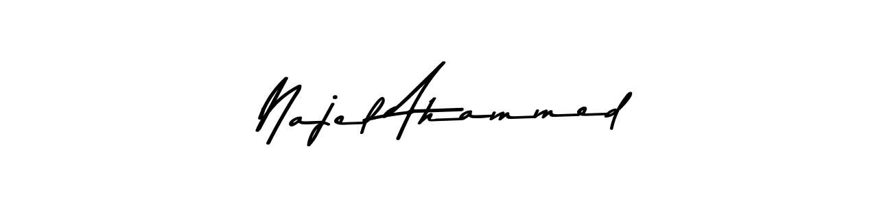 The best way (Asem Kandis PERSONAL USE) to make a short signature is to pick only two or three words in your name. The name Najel Ahammed include a total of six letters. For converting this name. Najel Ahammed signature style 9 images and pictures png