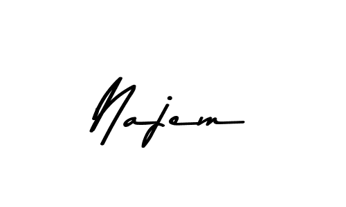 Create a beautiful signature design for name Najem. With this signature (Asem Kandis PERSONAL USE) fonts, you can make a handwritten signature for free. Najem signature style 9 images and pictures png