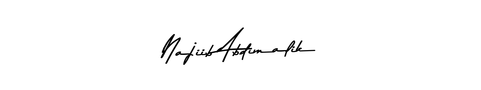 Create a beautiful signature design for name Najiib Abdimalik. With this signature (Asem Kandis PERSONAL USE) fonts, you can make a handwritten signature for free. Najiib Abdimalik signature style 9 images and pictures png