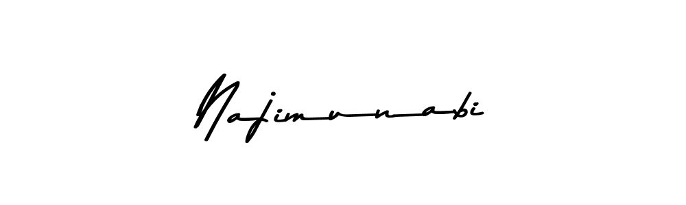 How to make Najimunabi name signature. Use Asem Kandis PERSONAL USE style for creating short signs online. This is the latest handwritten sign. Najimunabi signature style 9 images and pictures png